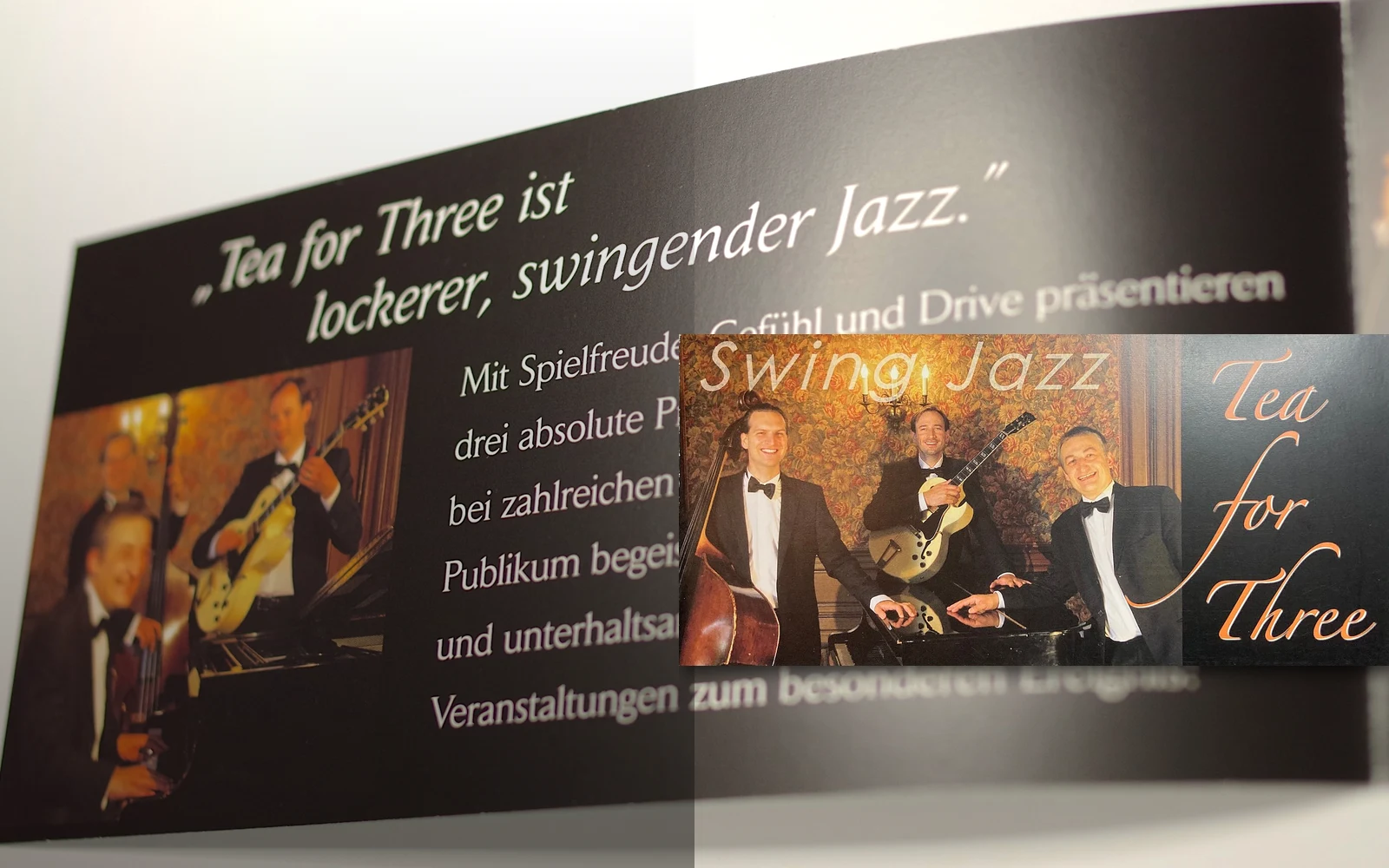 CD-Cover des Swing-Jazz-Trios Tea for Three – Gestaltung: Zimmermann Design